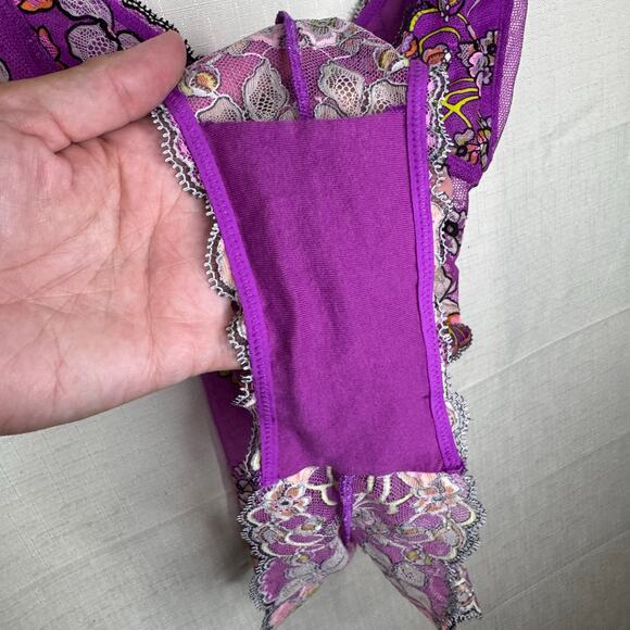 *New* SAVAGE X FENTY Mod Poppy Lace‎ Teddy Size 8/10 Floral Mesh Lingerie - Picture 9 of 13